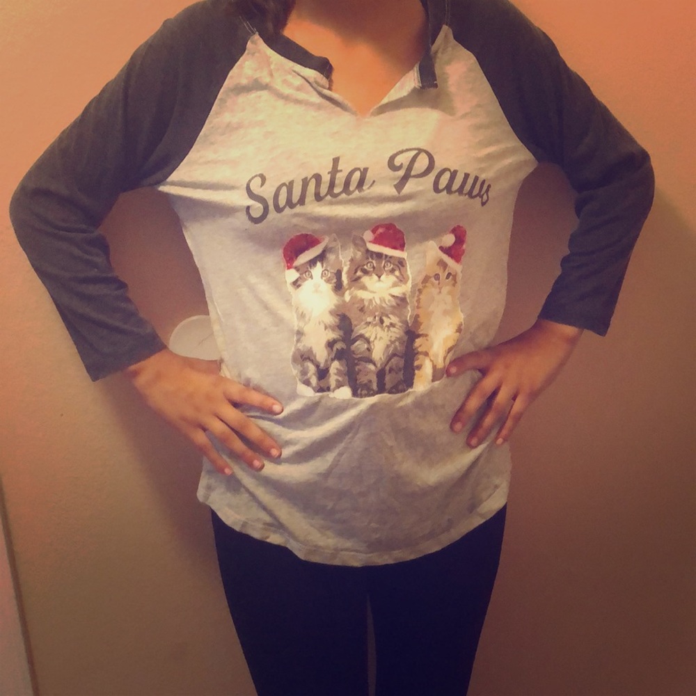 Long Sleeve Santa Paws Tee